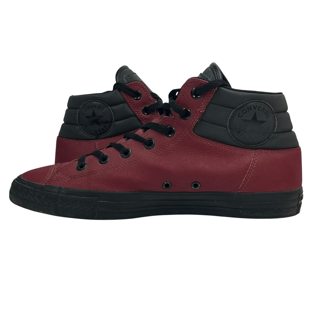 Converse Syde Street Sneakers Mens 10 Burgundy Leather Mid Top 151920C